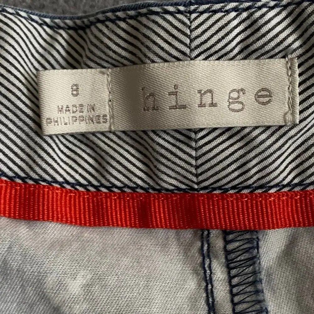 Hinge Chino Shorts All Over Anchor Novelty Print‎ Womens 8 Preppy Blue White